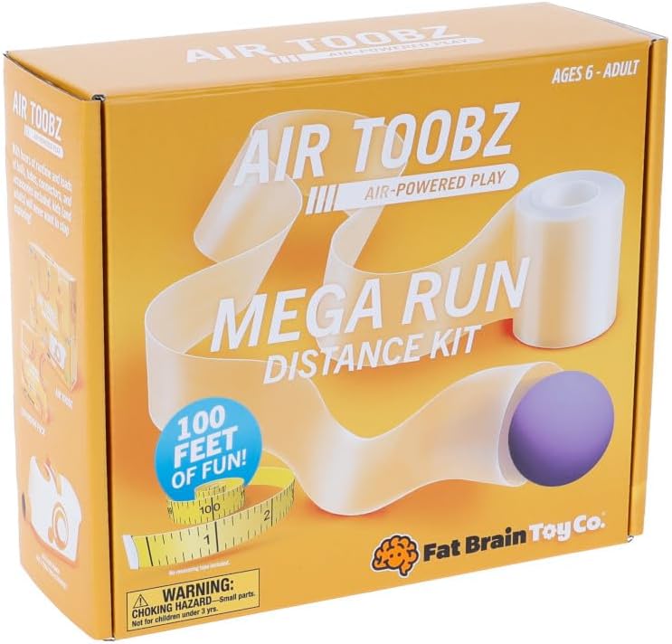 Fat Brain Toys Air Toobz Mega Run Distance Kit for longer runs and bigger air-powered build challenges
